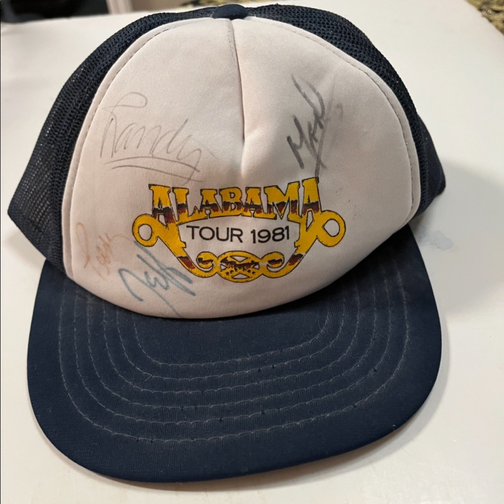 👁️‍🗨️”Alabama” AUTOGRAPHED Baseball Cap VINTAGE 1981-rare signed by all 4 …
